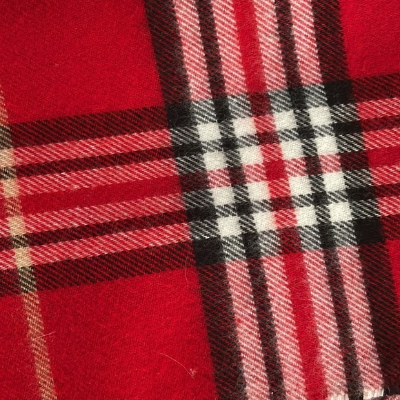 Red Plaid Scarf Soft Winter Fall Mod Classic Neck Scarf - Picture 5 of 5
